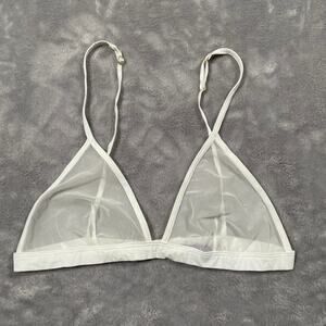 Maison Close Pure Tentation Bra Bralette Medium White Sheer Mesh Triangle